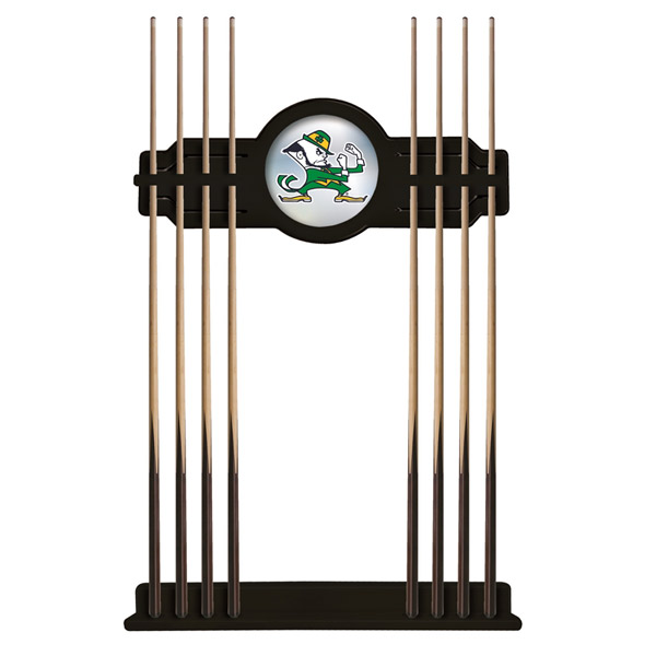 Black Notre Dame Fighting Irish Mascot Eight Stick Pool Cue Rack