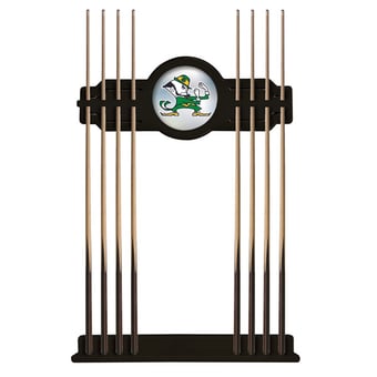 Black Notre Dame Fighting Irish Mascot Eight Stick Pool Cue Rack
