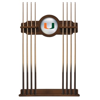 Chardonnay Miami Hurricanes Eight Stick Pool Cue Rack