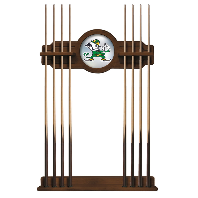 Chardonnay Notre Dame Fighting Irish Leprechaun Eight Stick Pool Cue Rack