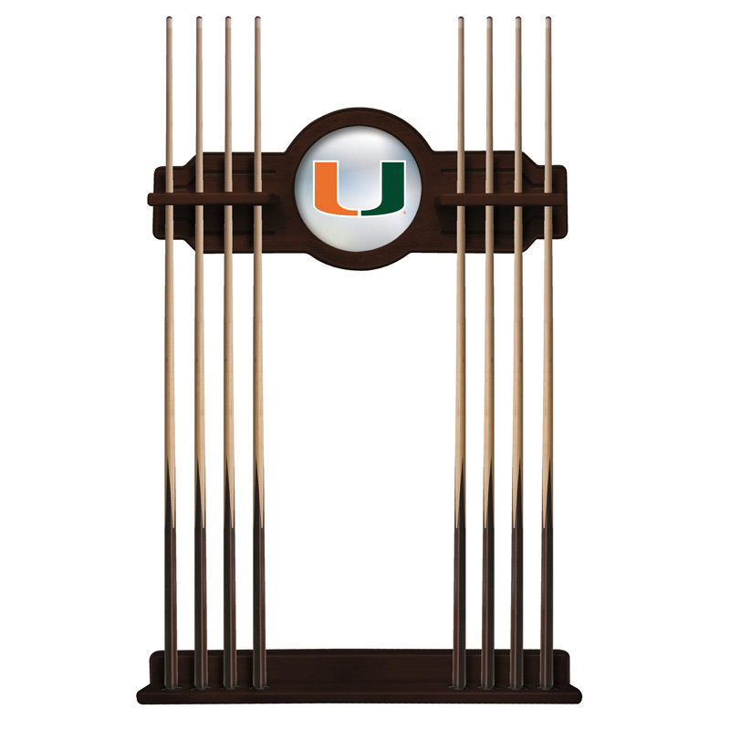 English Tudor Miami Hurricanes Eight Stick Pool Cue Rack