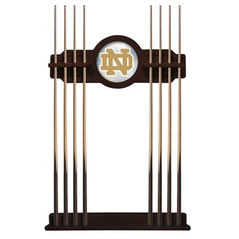 English Tudor Notre Dame Fighting Irish Eight Stick Pool Cue Rack