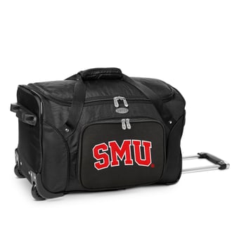 MOJO Black SMU Mustangs 22" 2-Wheeled Duffel Bag