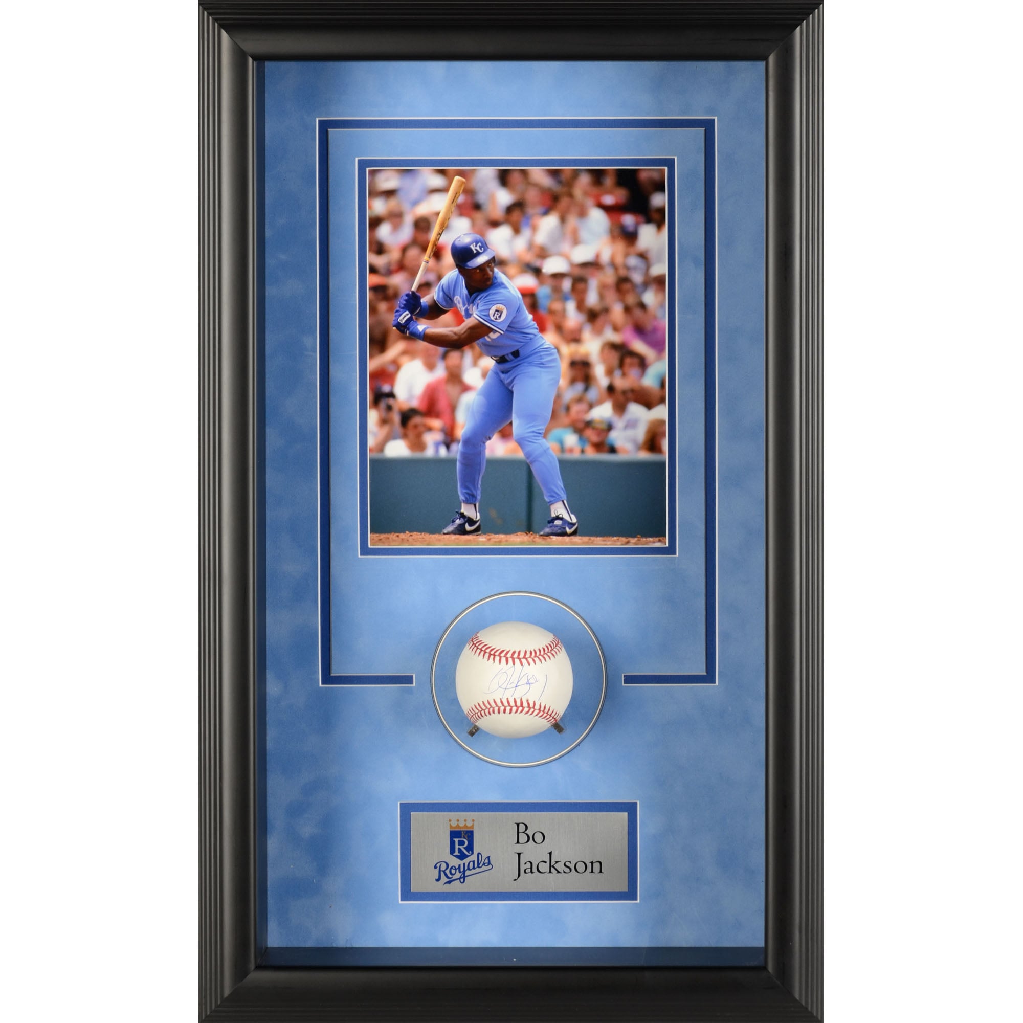Bo Jackson Kansas City Royals Framed Autographed Baseball Shadowbox