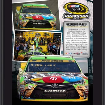Kyle Busch 2015 Sprint Cup Champion 10.5'' x 13'' Sublimated Plaque Collage