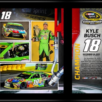 Kyle Busch 2015 Sprint Cup Champion 12'' x 15'' Sublimated Plaque