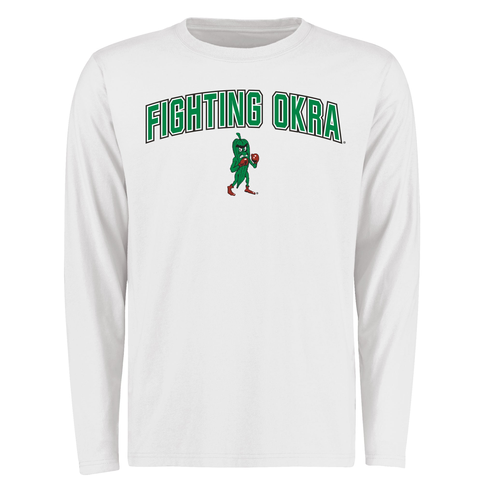 Men's White Delta State Statesmen Proud Mascot Long Sleeve T-Shirt