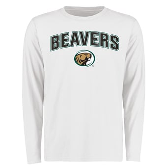 Men's White Bemidji State Beavers Proud Mascot Long Sleeve T-Shirt