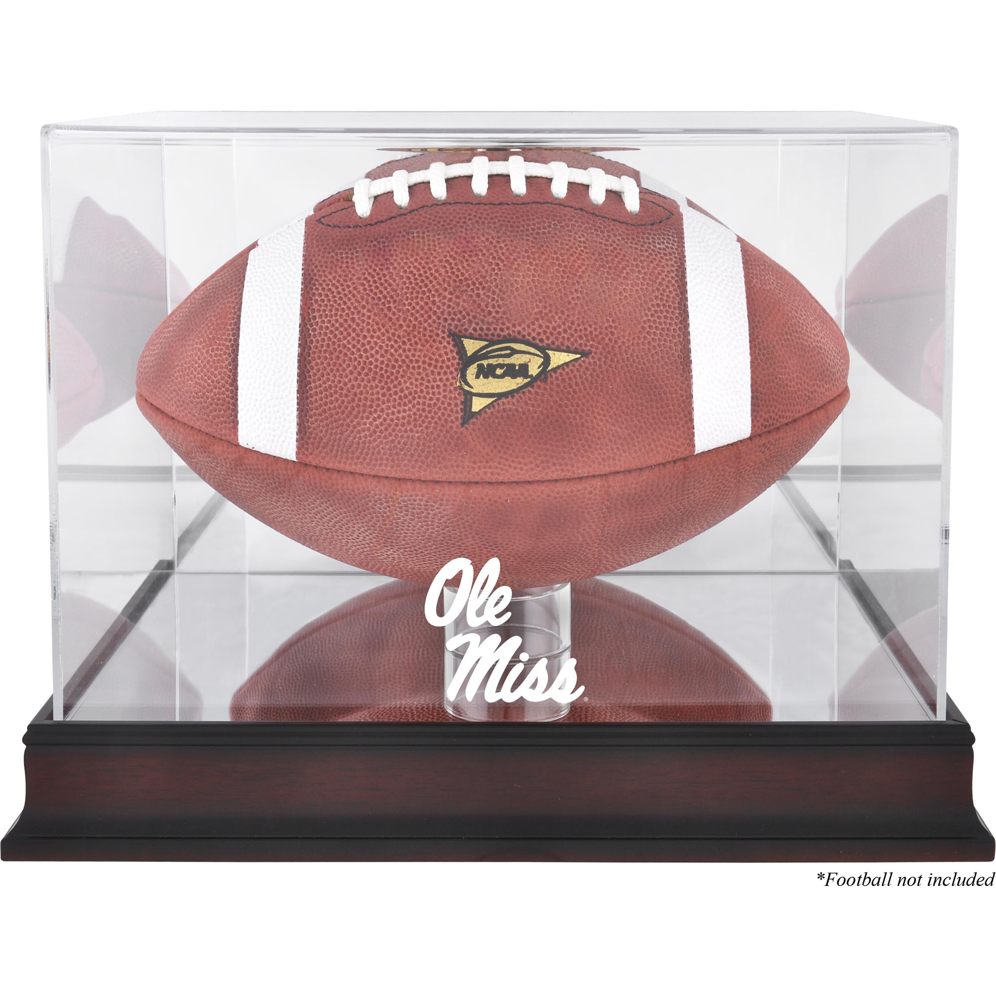 Ole Miss Rebels Mahogany Base Logo Football Case with Mirror Back