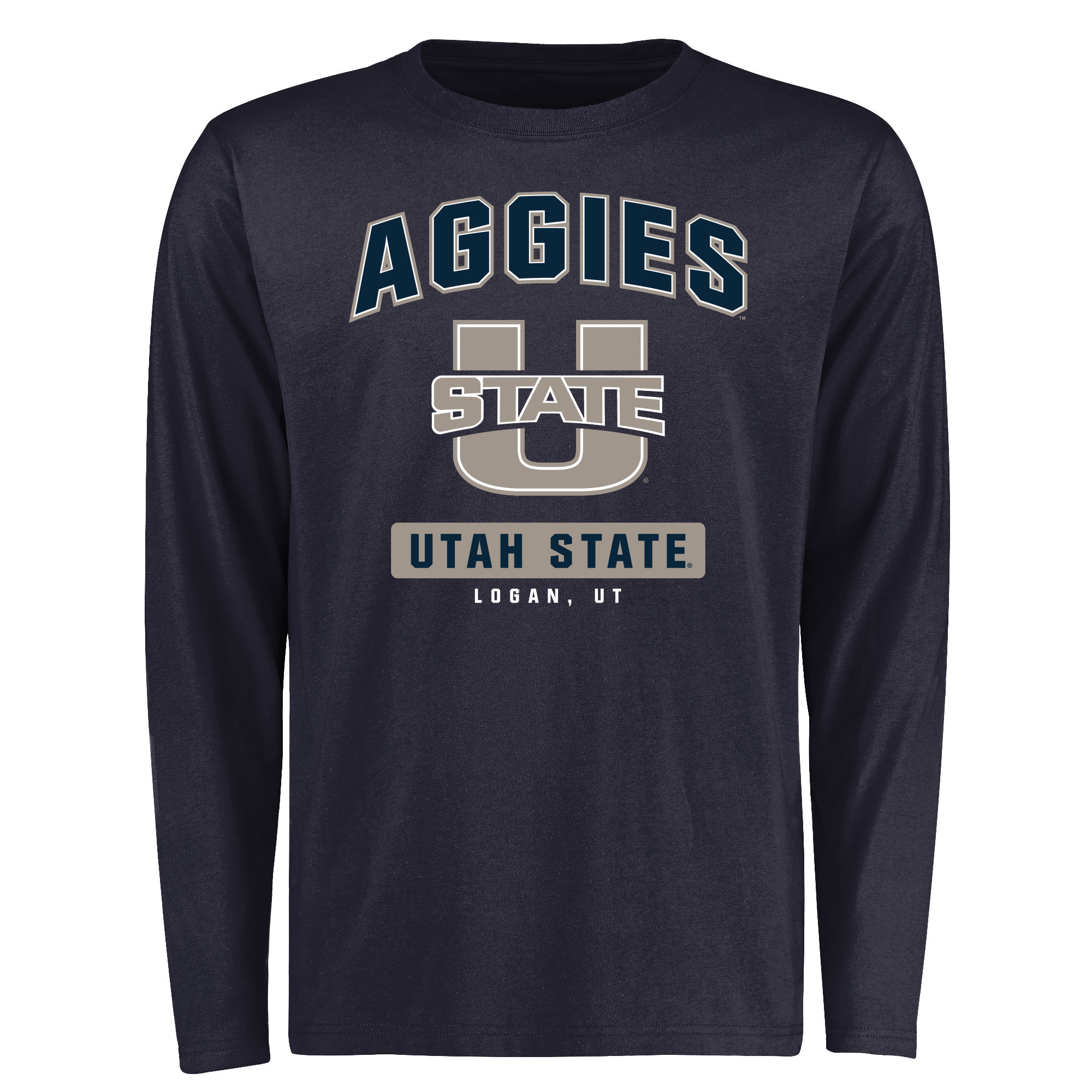 Men's Navy Utah State Aggies Campus Icon Long Sleeve T-Shirt