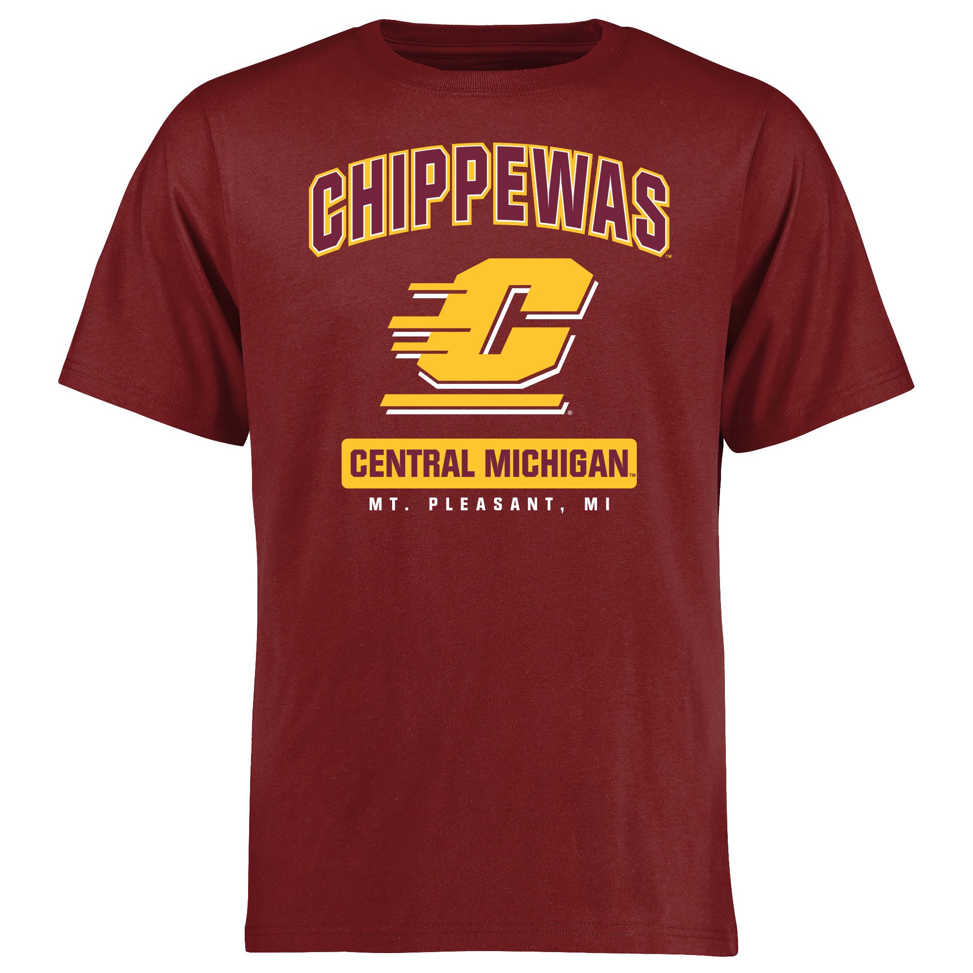 Men's Maroon Cent. Michigan Chippewas Campus Icon T-Shirt