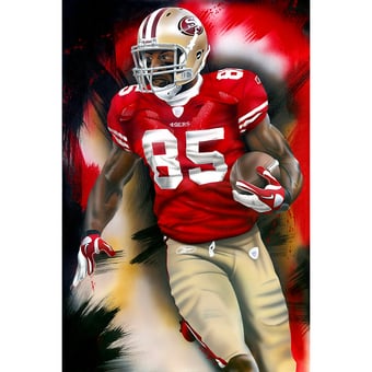 San Francisco 49ers "Vernon Davis" Deacon Jones Foundation Fine Art Canvas Print 18" x 24" by Artist Joshua Jacobs
