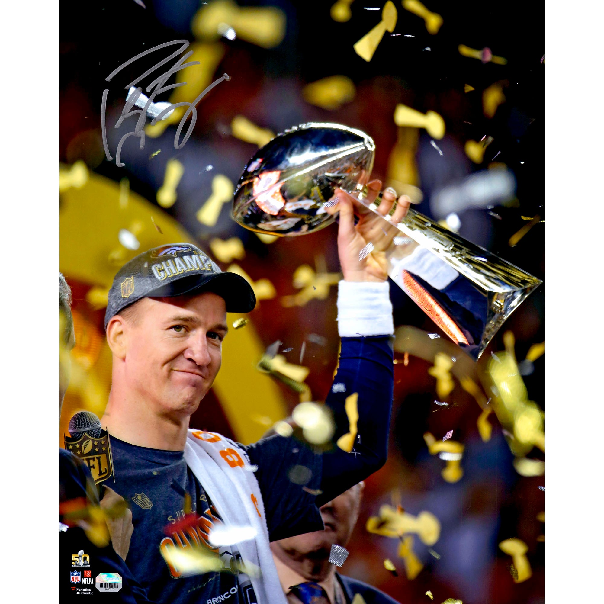 Peyton Manning Denver Broncos Autographed 16" x 20" Super Bowl 50 Champions Celebration Photograph