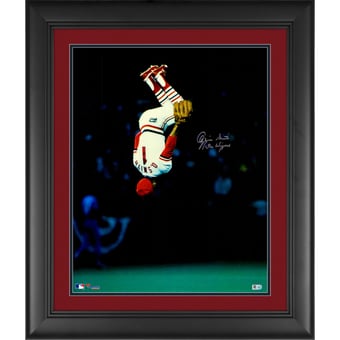 Ozzie Smith St. Louis Cardinals Framed Autographed 16" x 20" The Flip Photograph with "The Wizard" Inscription