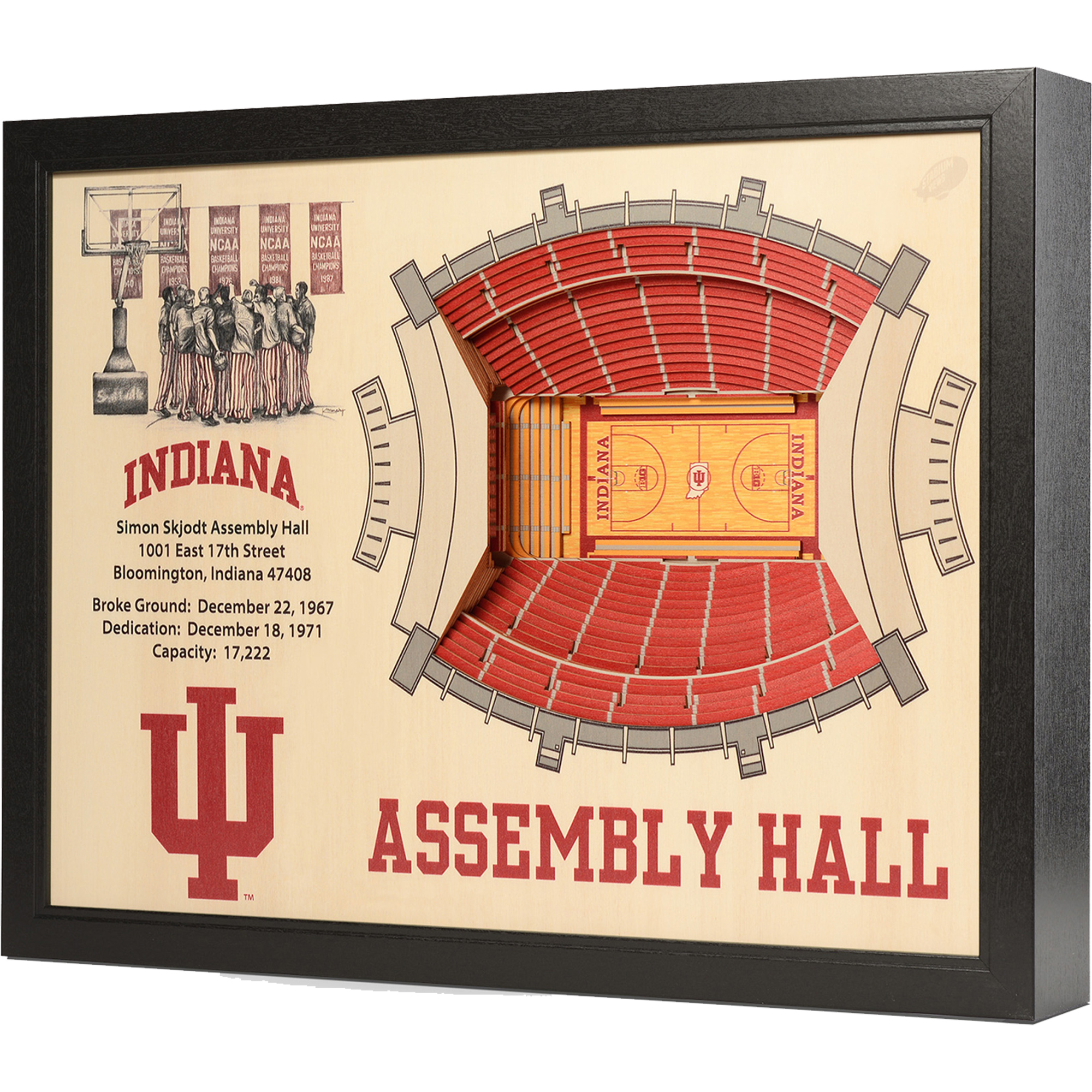 Fanpoint Indiana Hoosiers 25.5" x 19.5" Assembly Hall Stadium Views Wall Art