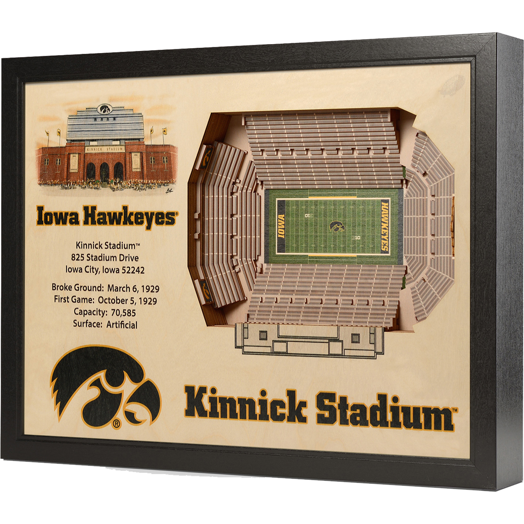 Fanpoint Iowa Hawkeyes 25.5" x 19.5" Kinnick Stadium Stadium Views Wall Art