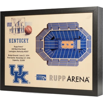 IDNA Kentucky Wildcats 25.5" x 19.5" Rupp Arena Stadium Views Wall Art