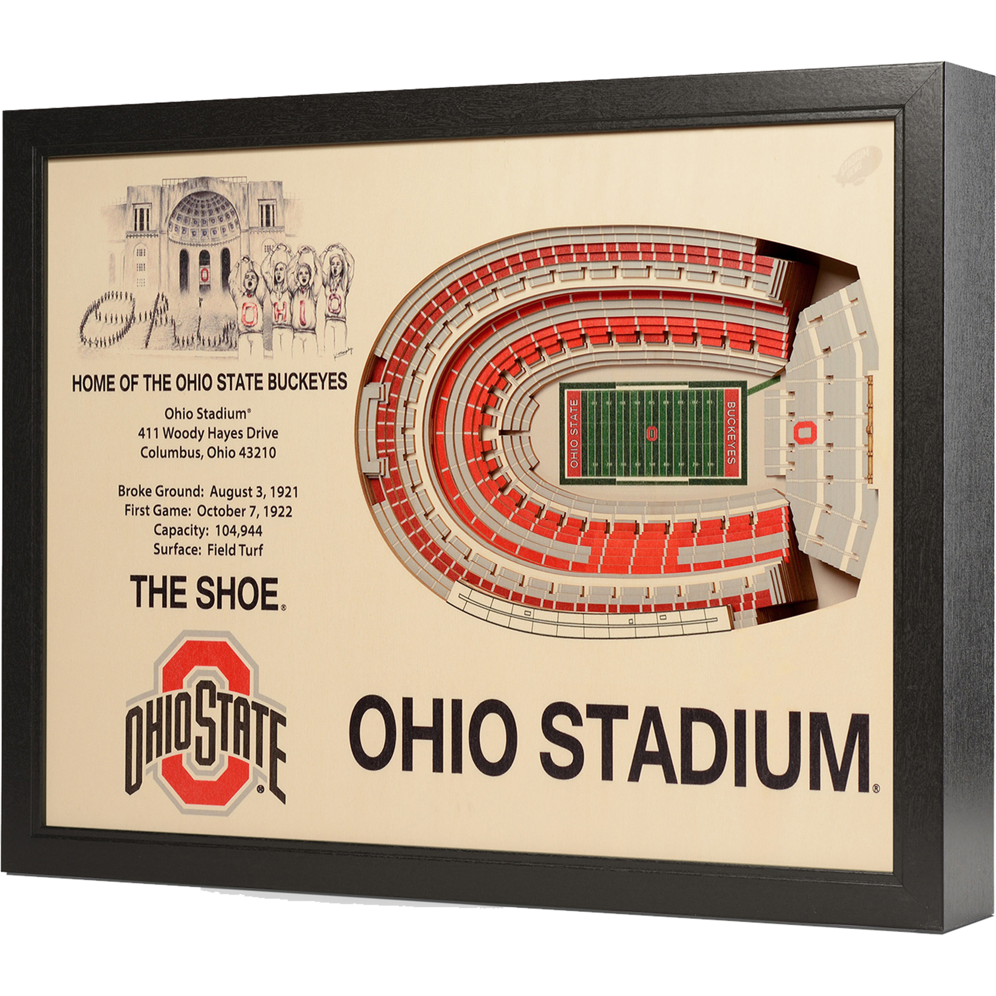 Fanpoint Ohio State Buckeyes 25.5" x 19.5" Ohio Stadium Stadium Views Wall Art