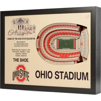 Fanpoint Ohio State Buckeyes 25.5" x 19.5" Ohio Stadium Stadium Views Wall Art