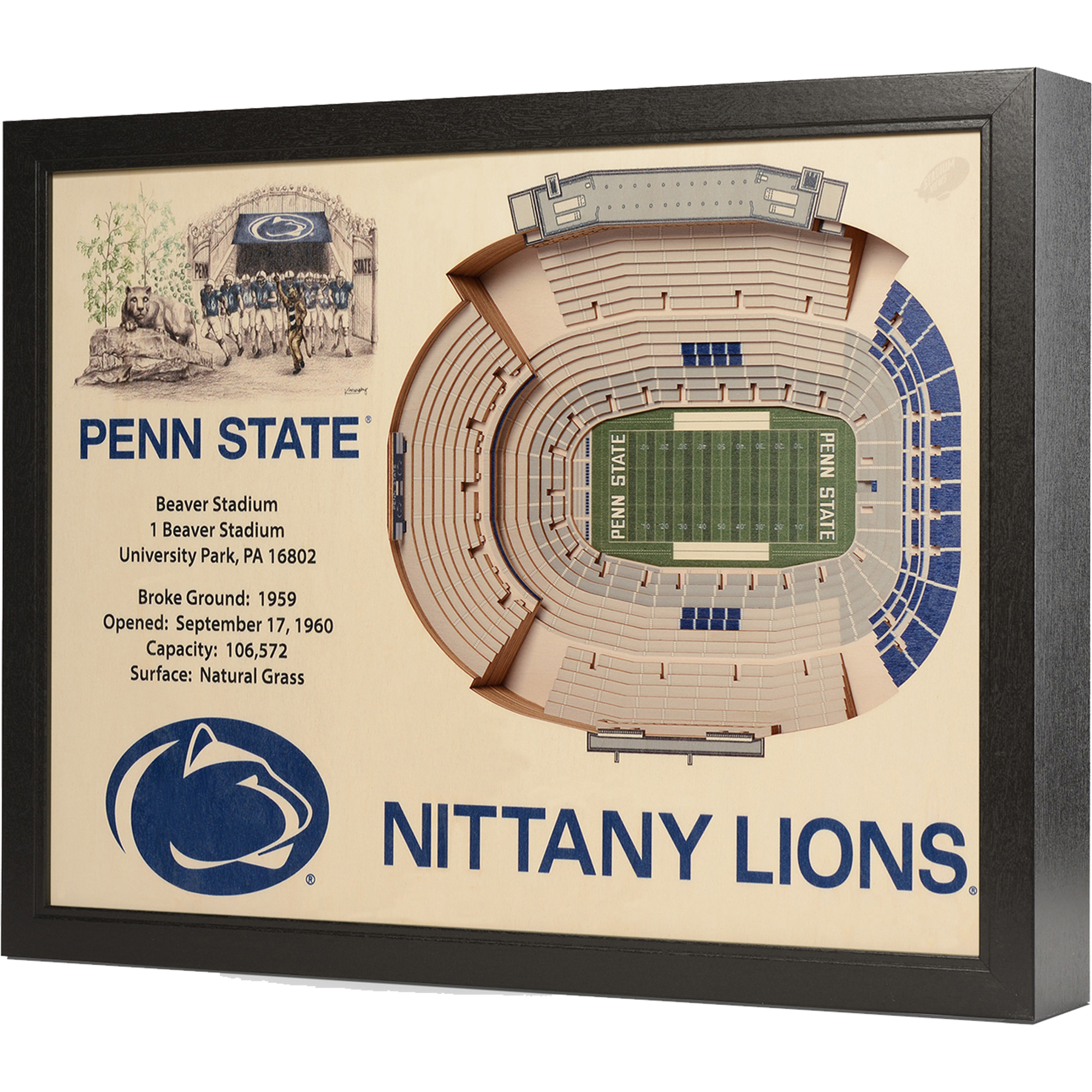 Fanpoint Penn State Nittany Lions 25.5" x 19.5" Beaver Stadium Stadium Views Wall Art