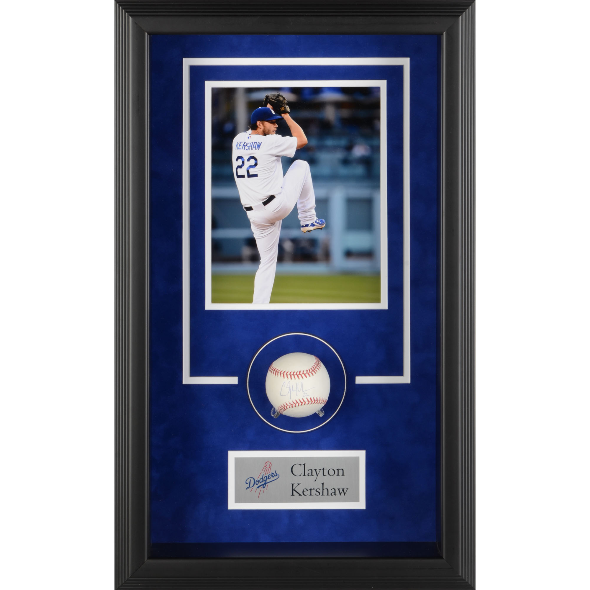 Clayton Kershaw Los Angeles Dodgers Framed Autographed Baseball Shadowbox
