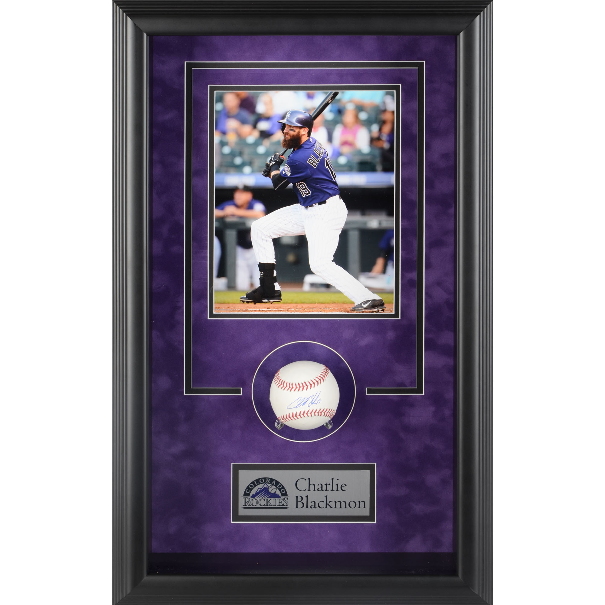 Charlie Blackmon Colorado Rockies Framed Autographed Baseball Shadowbox Charlie Blackmon Colorado Rockies Framed Autographed Baseball Shadowbox