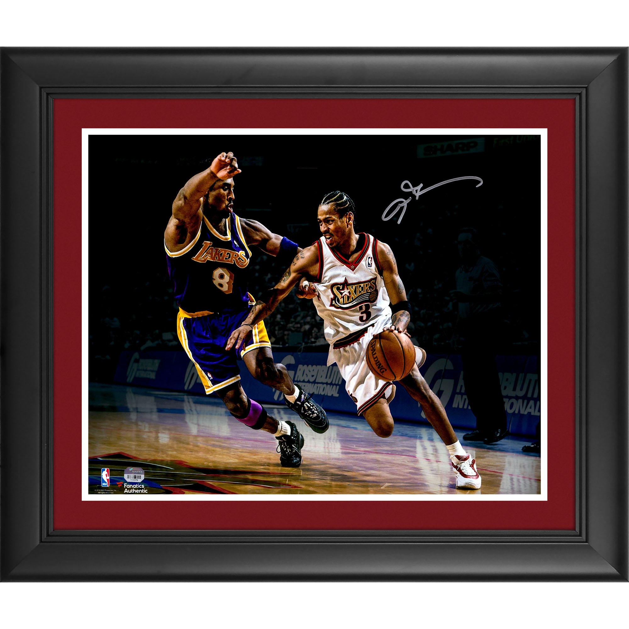 Allen Iverson Philadelphia 76ers Framed Autographed 16″ x 20″ vs. Kobe Photograph Allen Iverson Philadelphia 76ers Framed Autographed 16″ x 20″ vs. Kobe Photograph