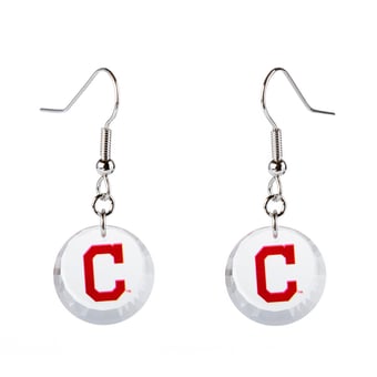Cleveland Indians Swarovski Pick Off Earrings