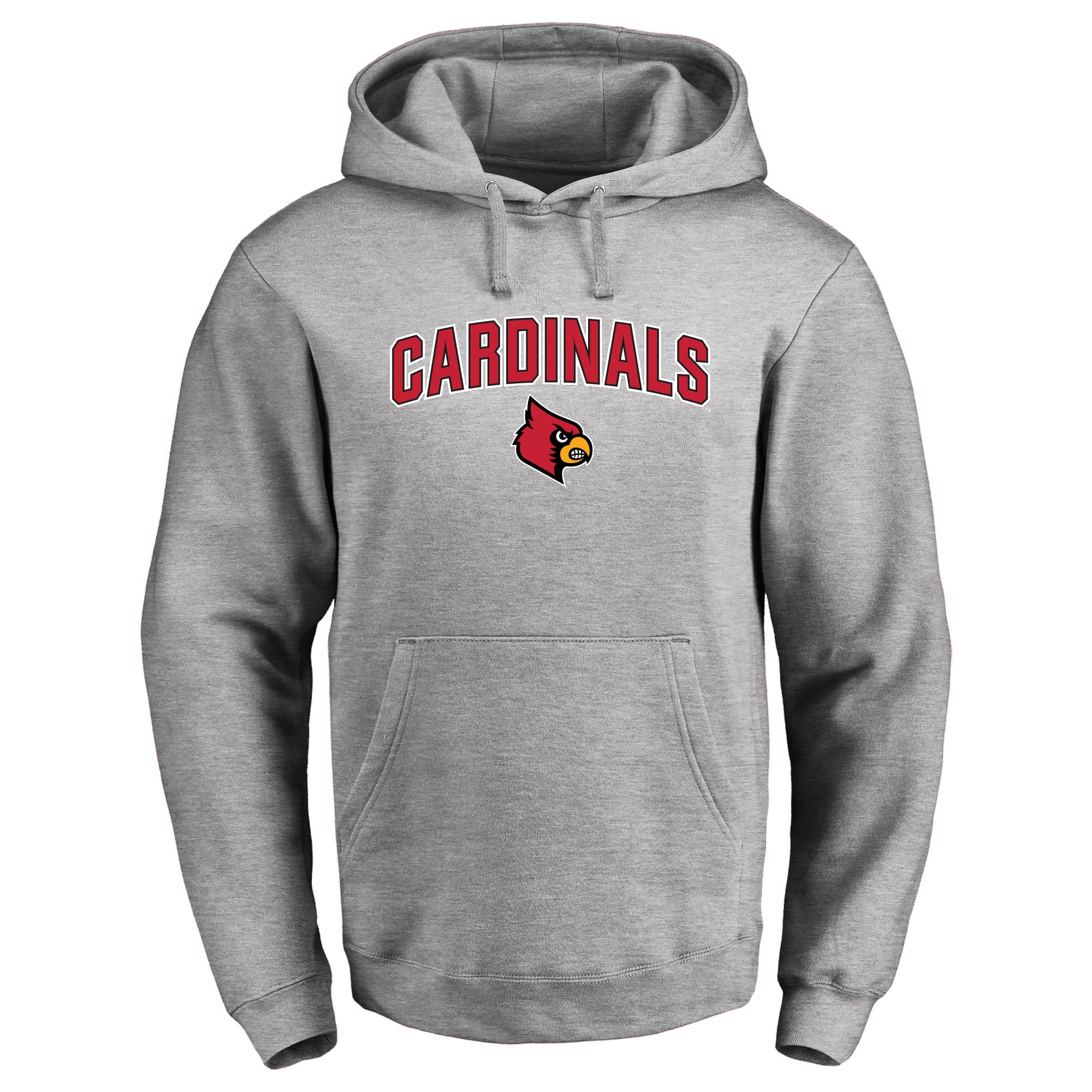 Men's Ash Louisville Cardinals Proud Mascot Pullover Hoodie