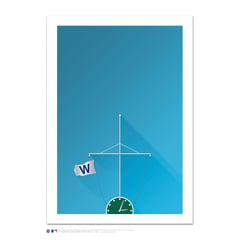 Chicago Cubs 14" x 20" Minimalist Wrigley Field Win Flag Art Giclee
