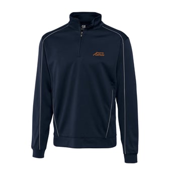 Men's Cutter & Buck Navy Houston Astros Half-Zip DryTec Edge Pullover Jacket