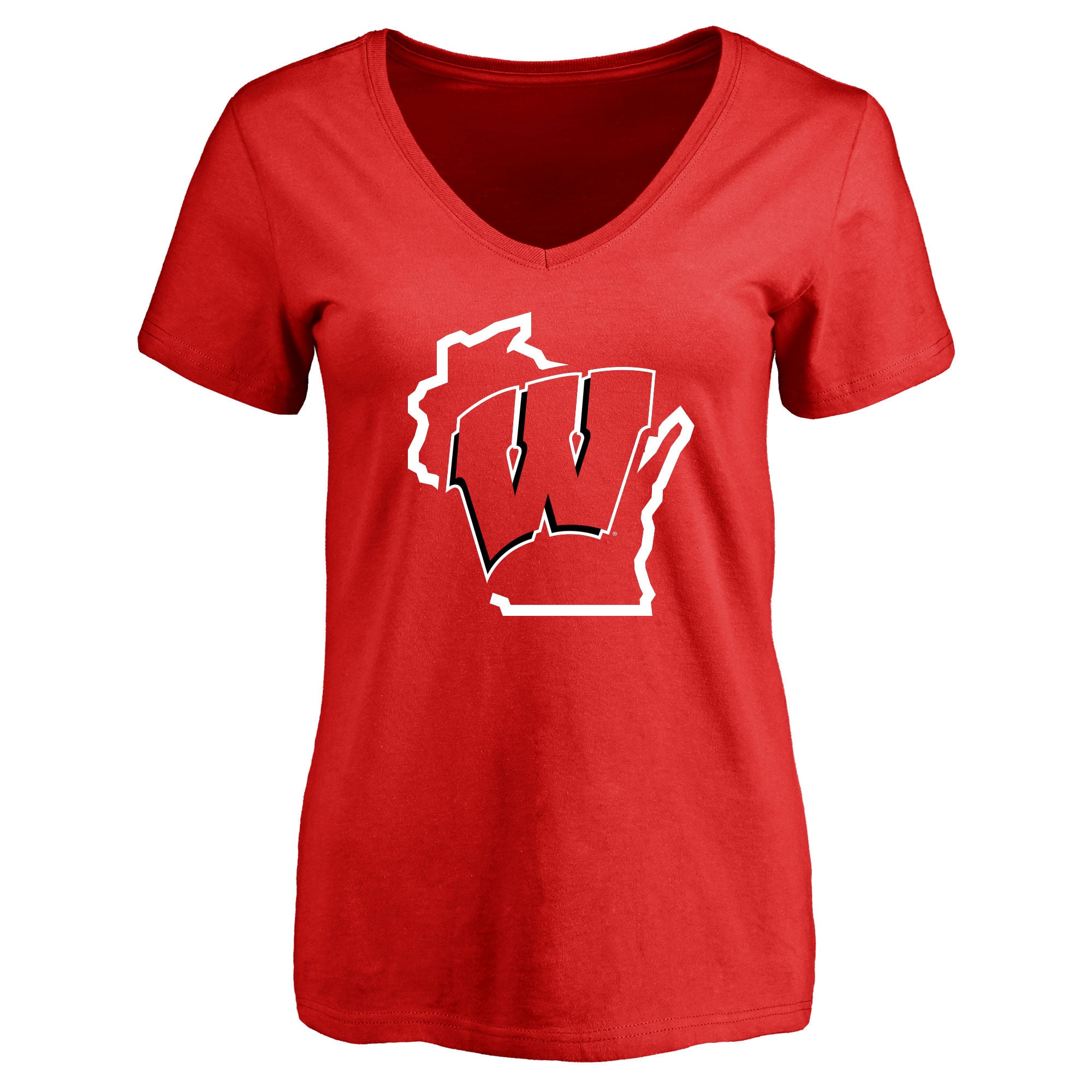Women's Red Wisconsin Badgers Tradition State T-Shirt