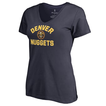 Women's Navy Denver Nuggets Overtime V-Neck T-Shirt