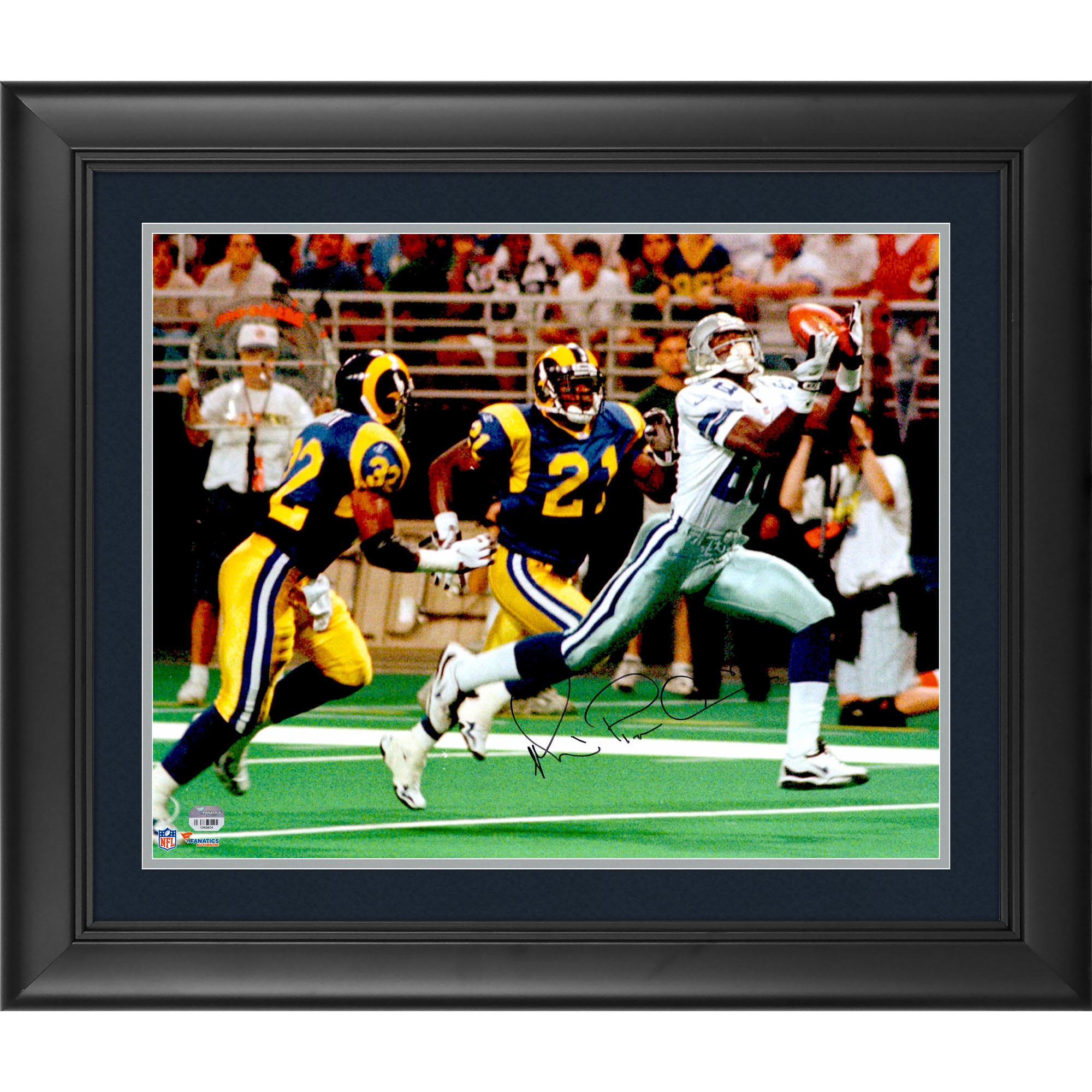 Michael Irvin Dallas Cowboys Framed Autographed 16" x 20" vs St. Louis Rams Photograph