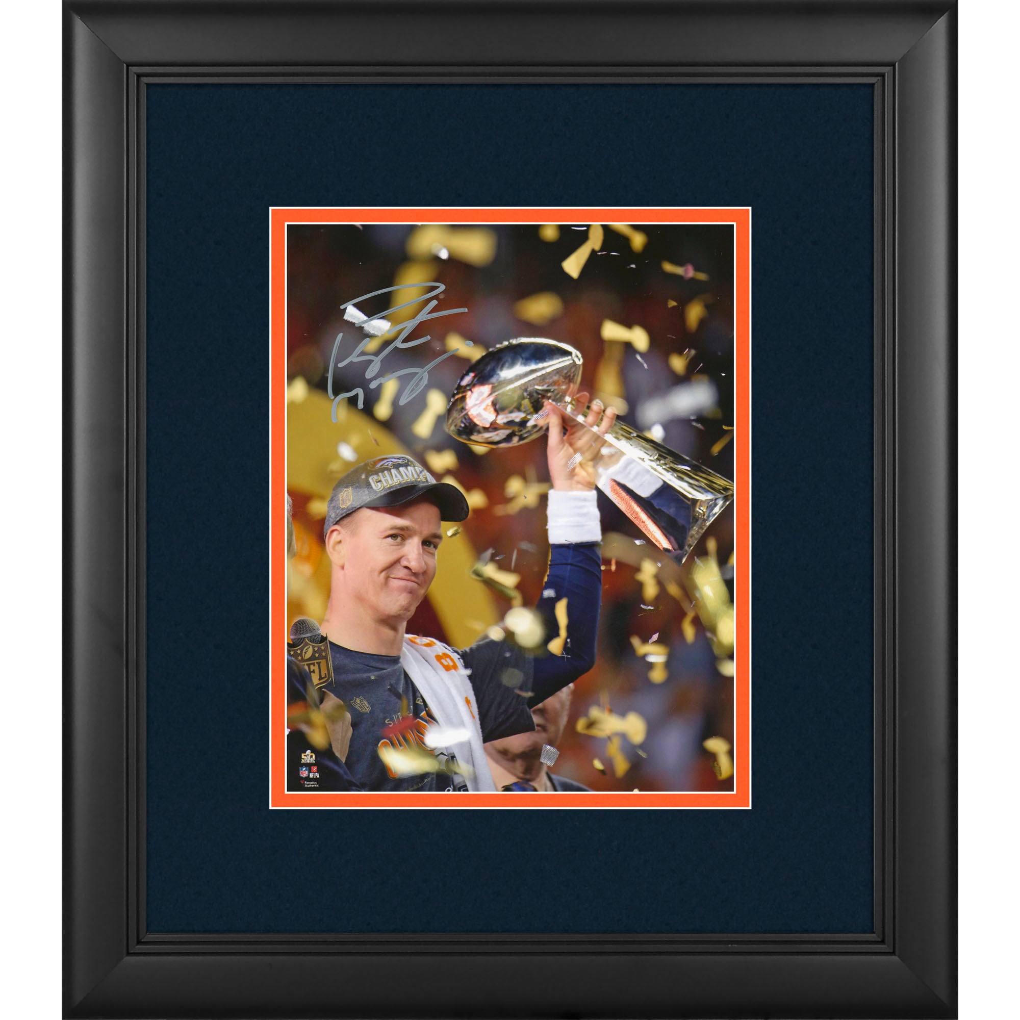 Peyton Manning Denver Broncos Framed Autographed 8" x 10" Super Bowl 50 Champions Celebration Photograph
