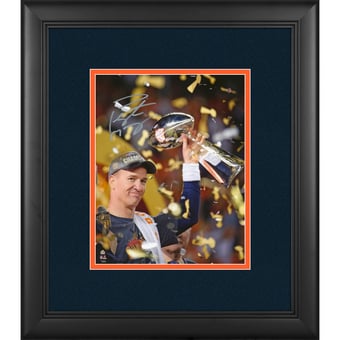 Peyton Manning Denver Broncos Framed Autographed 8" x 10" Super Bowl 50 Champions Celebration Photograph