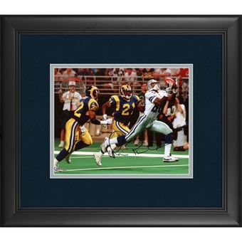 Michael Irvin Dallas Cowboys Framed Autographed 8" x 10" vs St. Louis Rams Photograph