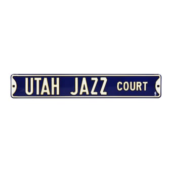 Navy Utah Jazz 6" x 36" Steel Street Sign