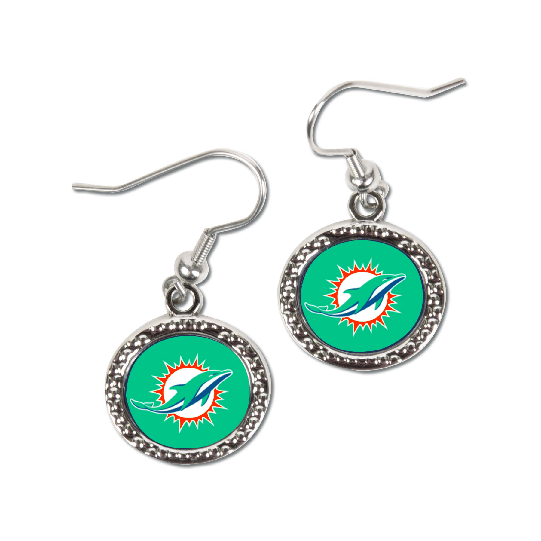 Women's WinCraft Miami Dolphins Round Dangle Earrings