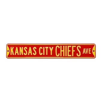 Red Kansas City Chiefs 6" x 36" Steel Street Sign