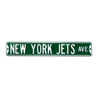Green New York Jets 6" x 36" Steel Street Sign