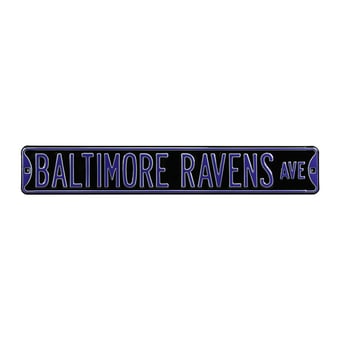 Black Baltimore Ravens 6" x 36" Steel Street Sign