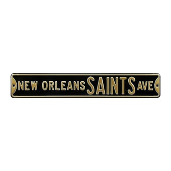 Black New Orleans Saints 6" x 36" Steel Street Sign