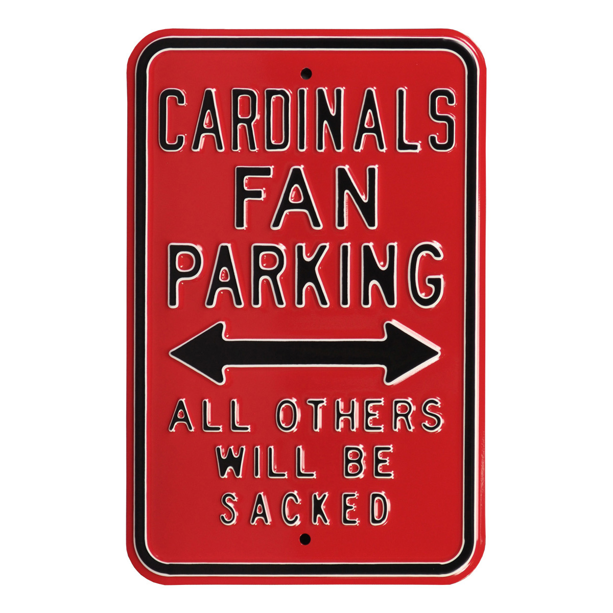 Red Arizona Cardinals 12" x 18" Steel Parking Sign