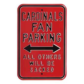 Red Arizona Cardinals 12" x 18" Steel Parking Sign
