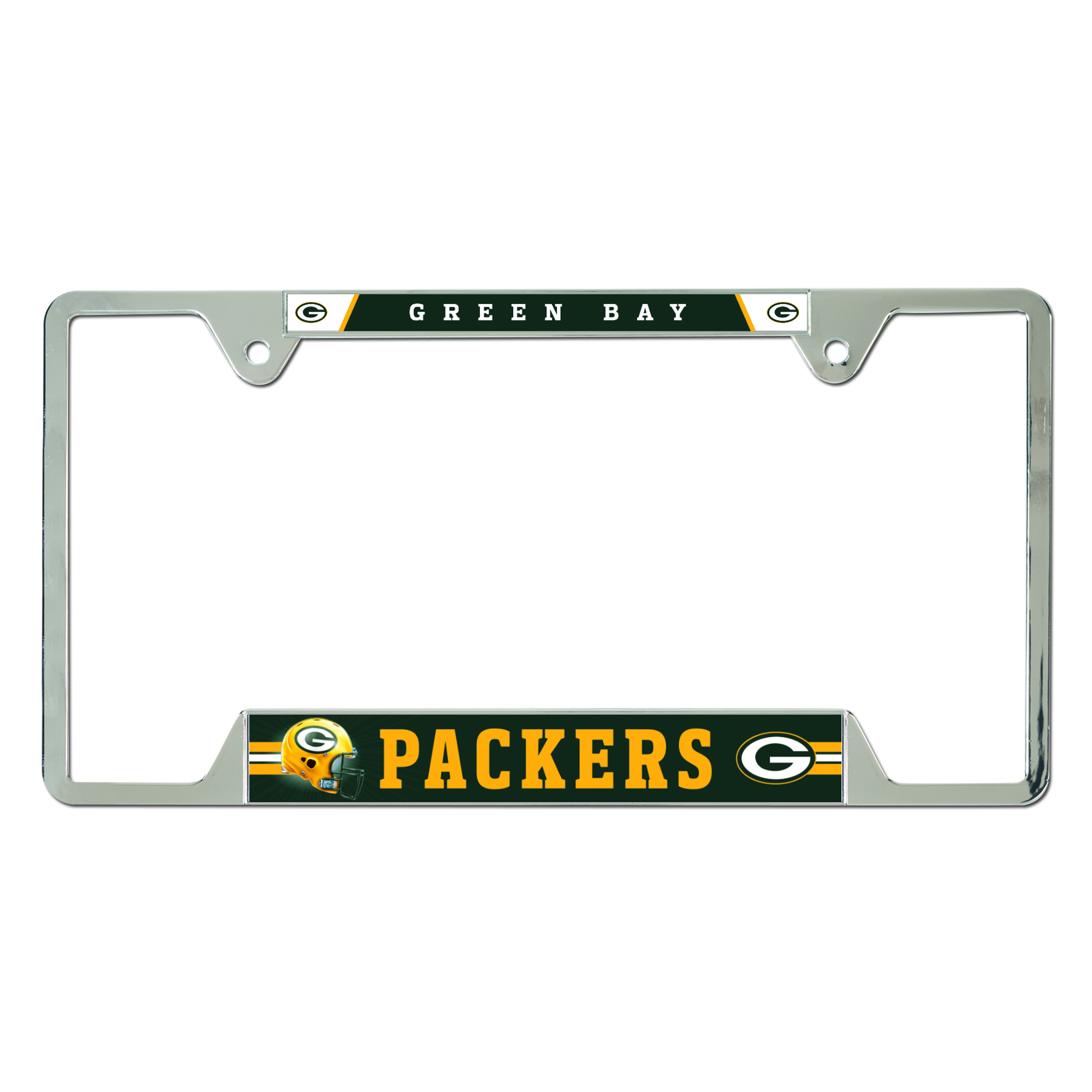 WinCraft Green Bay Packers Chrome Plated Metal License Plate Frame