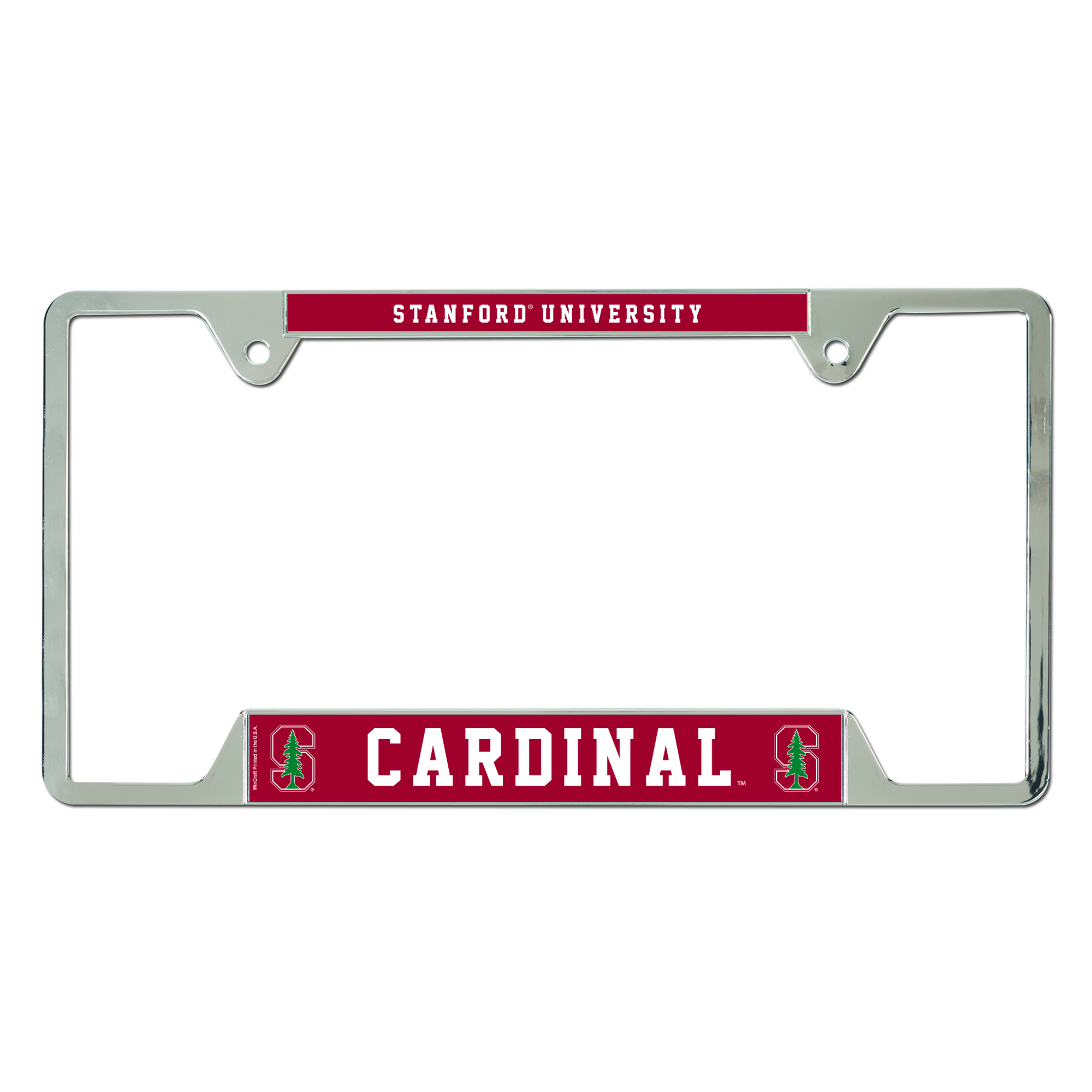 WinCraft  Stanford Cardinal Chrome Plated Metal License Plate Frame