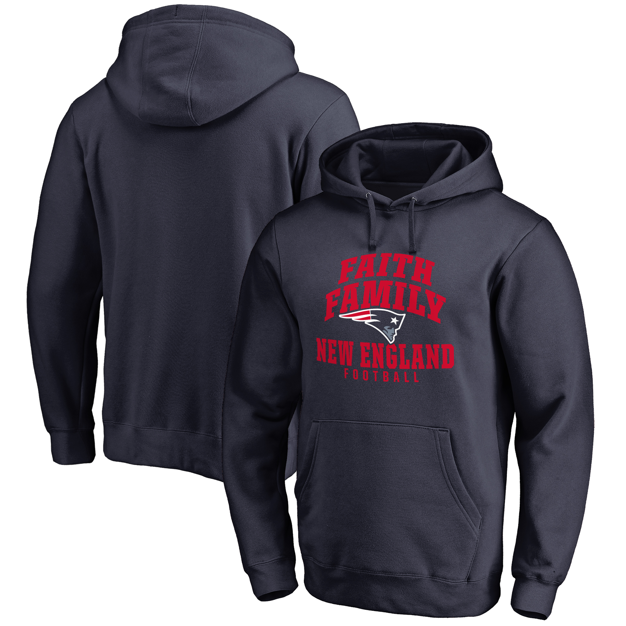 Men's Navy New England Patriots Faith Family Pullover Hoodie