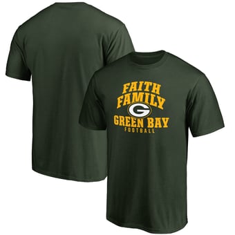Men's Green Green Bay Packers Faith Family T-Shirt