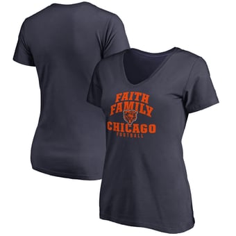 Women's Navy Chicago Bears Faith Family T-Shirt